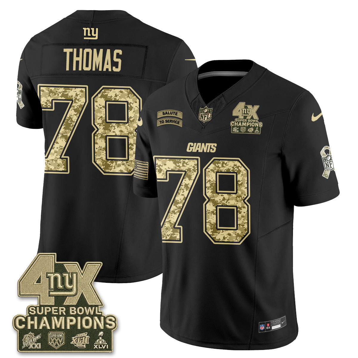 New York Giants 2026 Salute To Service V2 Vapor Jersey - Stitched-NQD
