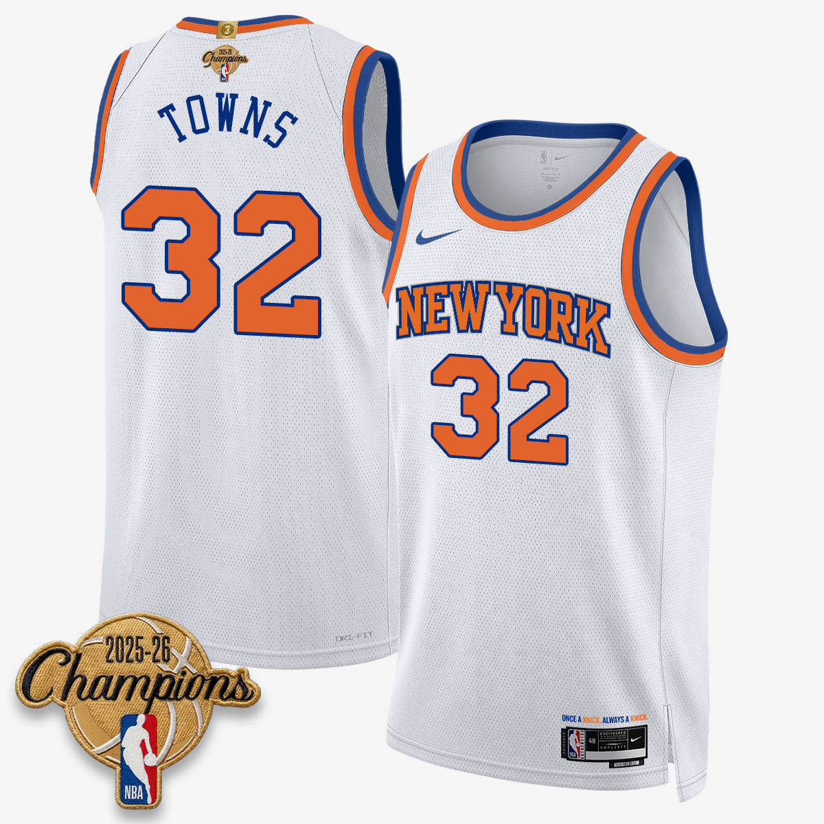 New York Knicks 2026 Basketball Champions Vapor Jersey V2- Stitched