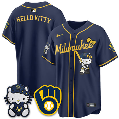 Milwaukee Brewers Meow KT Night Vapor Limited Jersey - Stitched