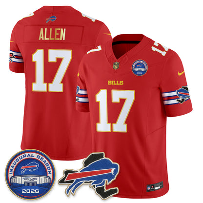 Buffalo Bills 2026 Gold Trim Edition Vapor Jersey - Stitched