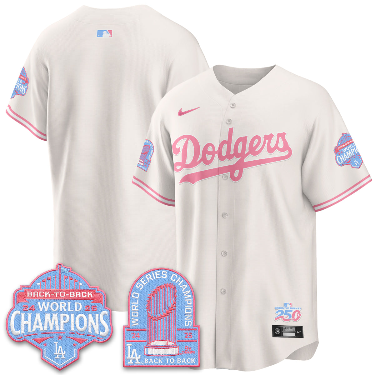 Los Angeles Dodgers x Bubblegum Vapor Jersey - Stitched