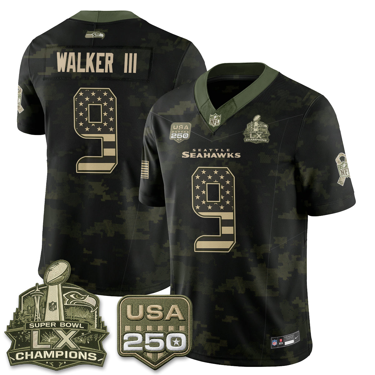 Seattle Seahawks 2026 Salute to Service Edition Vapor Jersey - Stitched-NQD