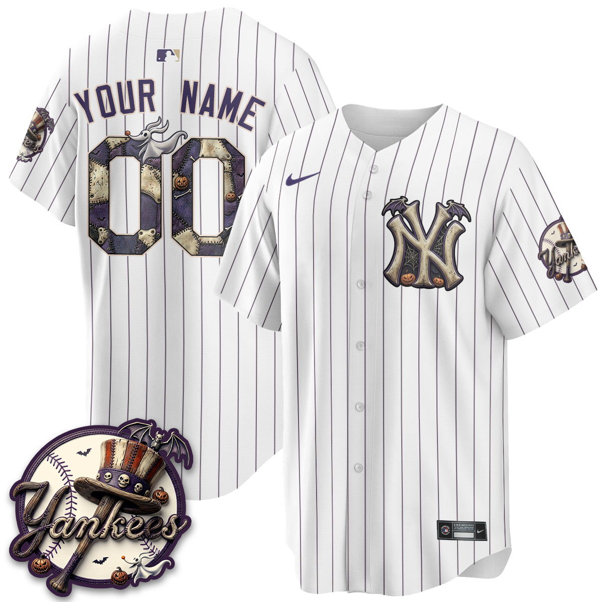 New York Yankees Nightmare Edition Vapor Custom Jersey - Printed