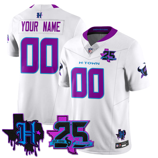 Houston Texans 25th Seasons in 2026 DJ Screw Vapor Custom Limited Jersey - Stitched