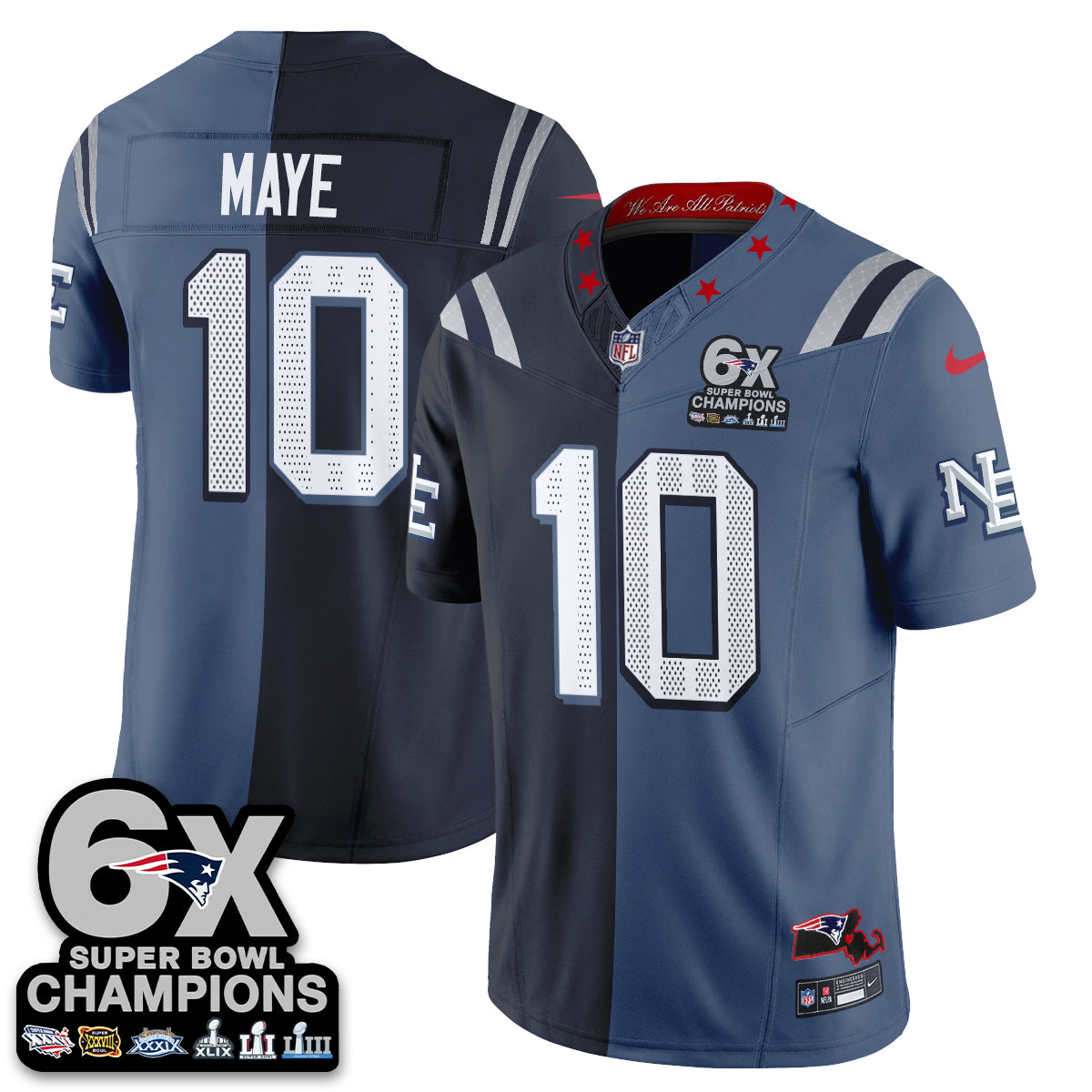 New England Patriots Rivalries Split Edition Vapor Jersey - Stitched