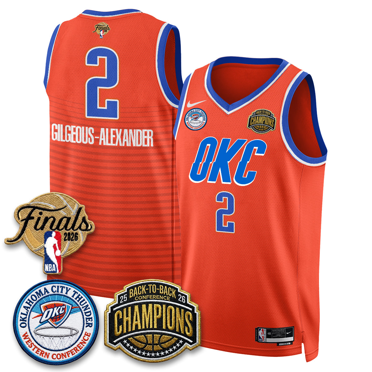 Oklahoma City Thunder 2026 NBA Western Conference Champions Vapor Jersey - Stitched