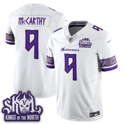 Minnesota Vikings Fangear Edition Warrior Skol Patch Vikings Font Vapor Jersey - Stitched