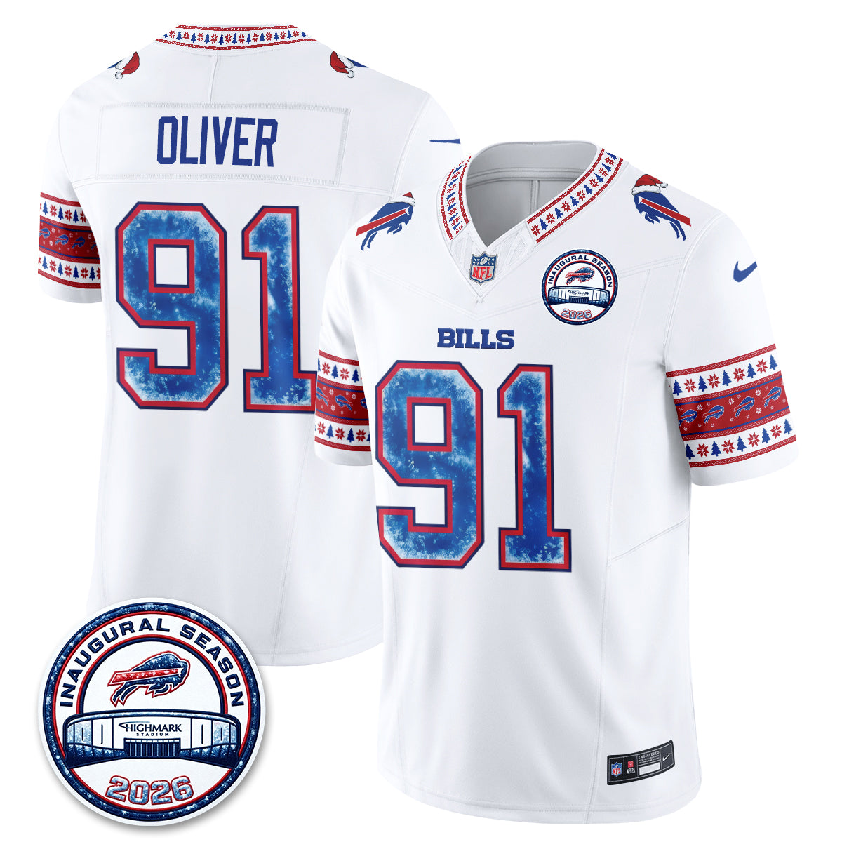 Buffalo Bills Xmas Edition Vapor Jersey - Stitched