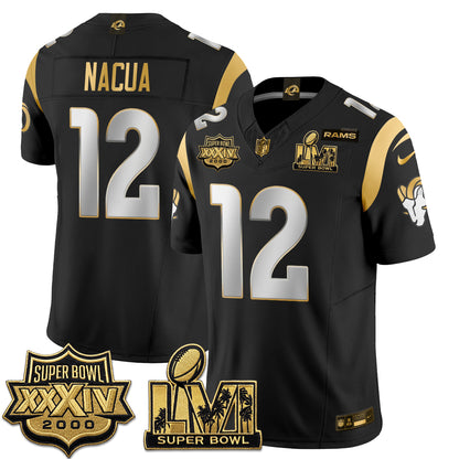 Los Angeles Rams SBowl Champs Gold Vapor Jersey - Stitched