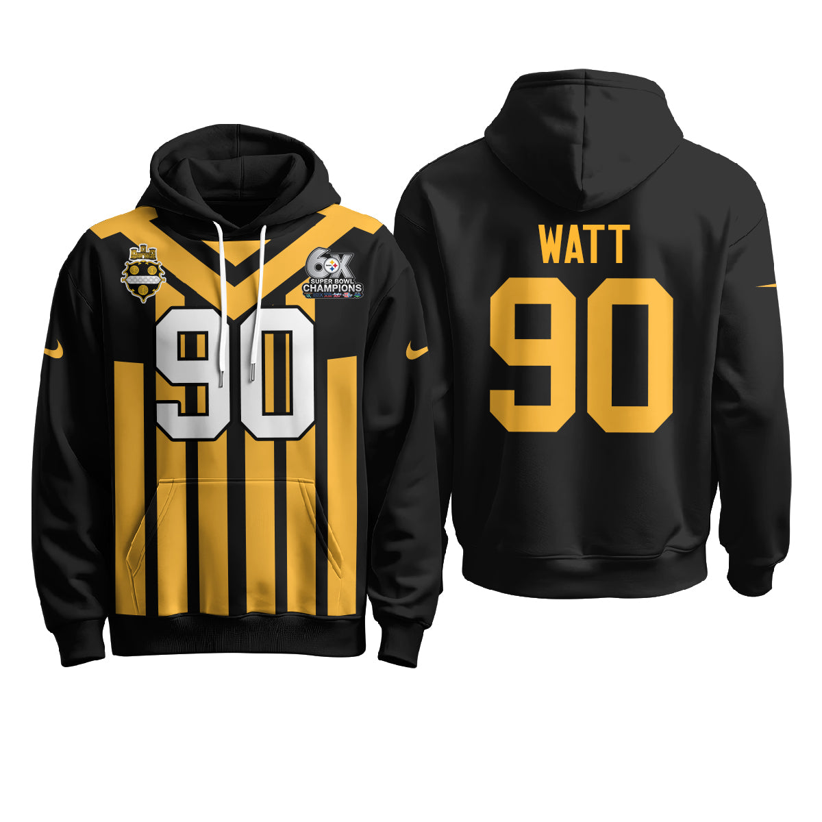 Pittsburgh Steelers 6X Champs Rivalries Fleece Hoodie - Printed