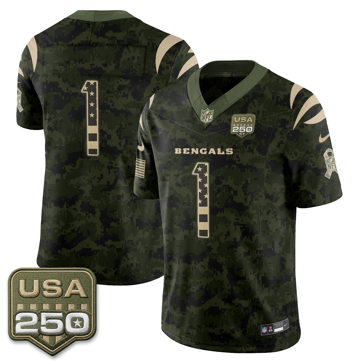 Cincinnati Bengals 2026 Salute to Service Vapor Jersey - Stitched