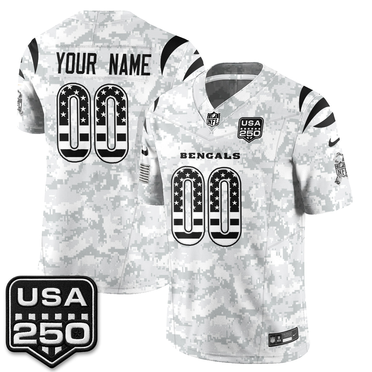 Cincinnati Bengals 2026 Salute to Service Vapor Custom Jersey - Stitched