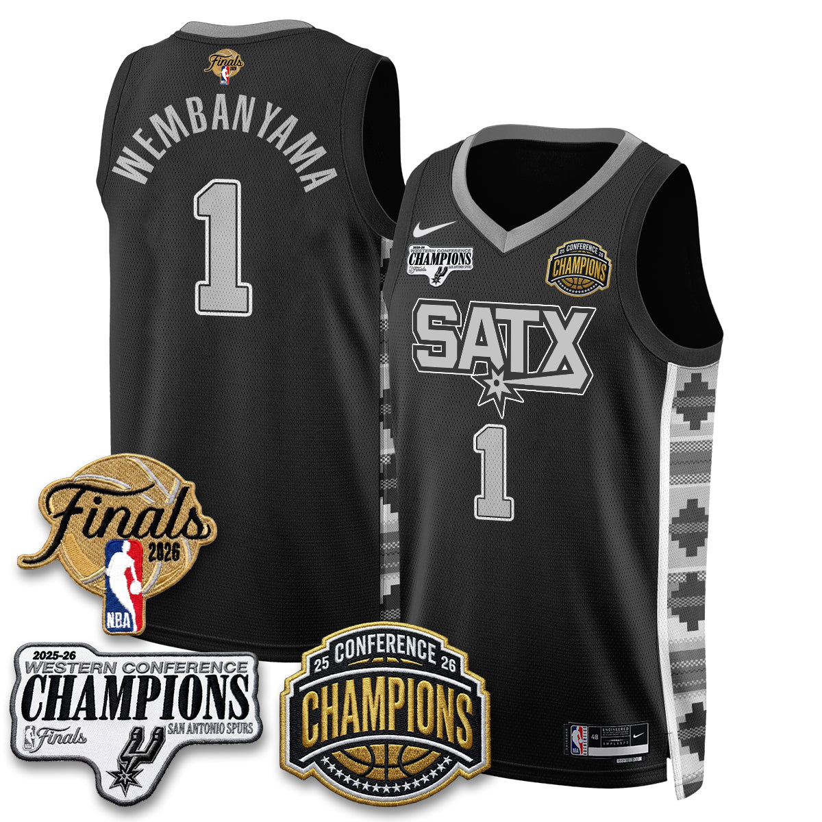 San Antonio Spurs 2026 NBA Western Conference Champions Vapor Jersey - Stitched