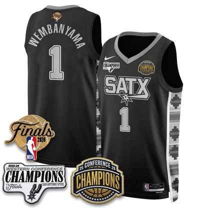 San Antonio Spurs 2026 NBA Western Conference Champions Vapor Jersey - Stitched