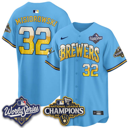 Milwaukee Brewers "Pitcher & Pint" WS26 & 2026 NL Champions Vapor Jersey - Stitched (V2)