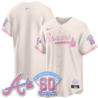 Atlanta Braves x Bubblegum Vapor Jersey - Stitched