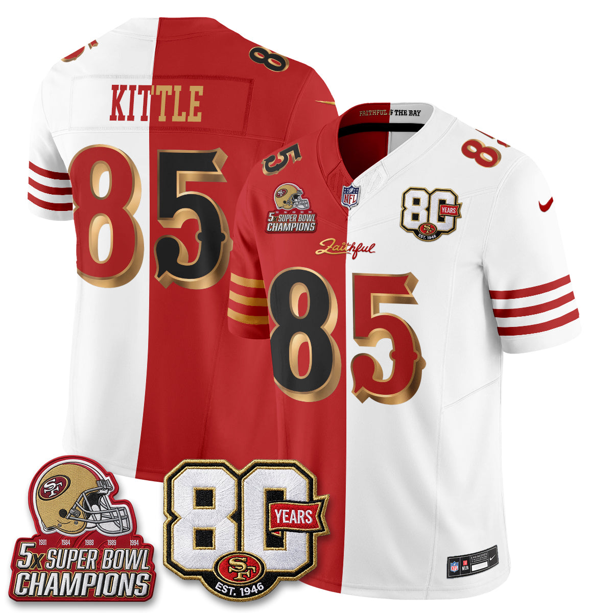 San Francisco 49ers Rivalries Split Edition Vapor Jersey - Stitched