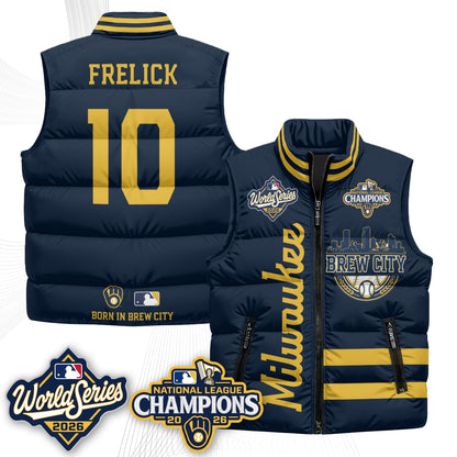 Milwaukee Brewers 2026 NL Champions Puffer Vest - Printed