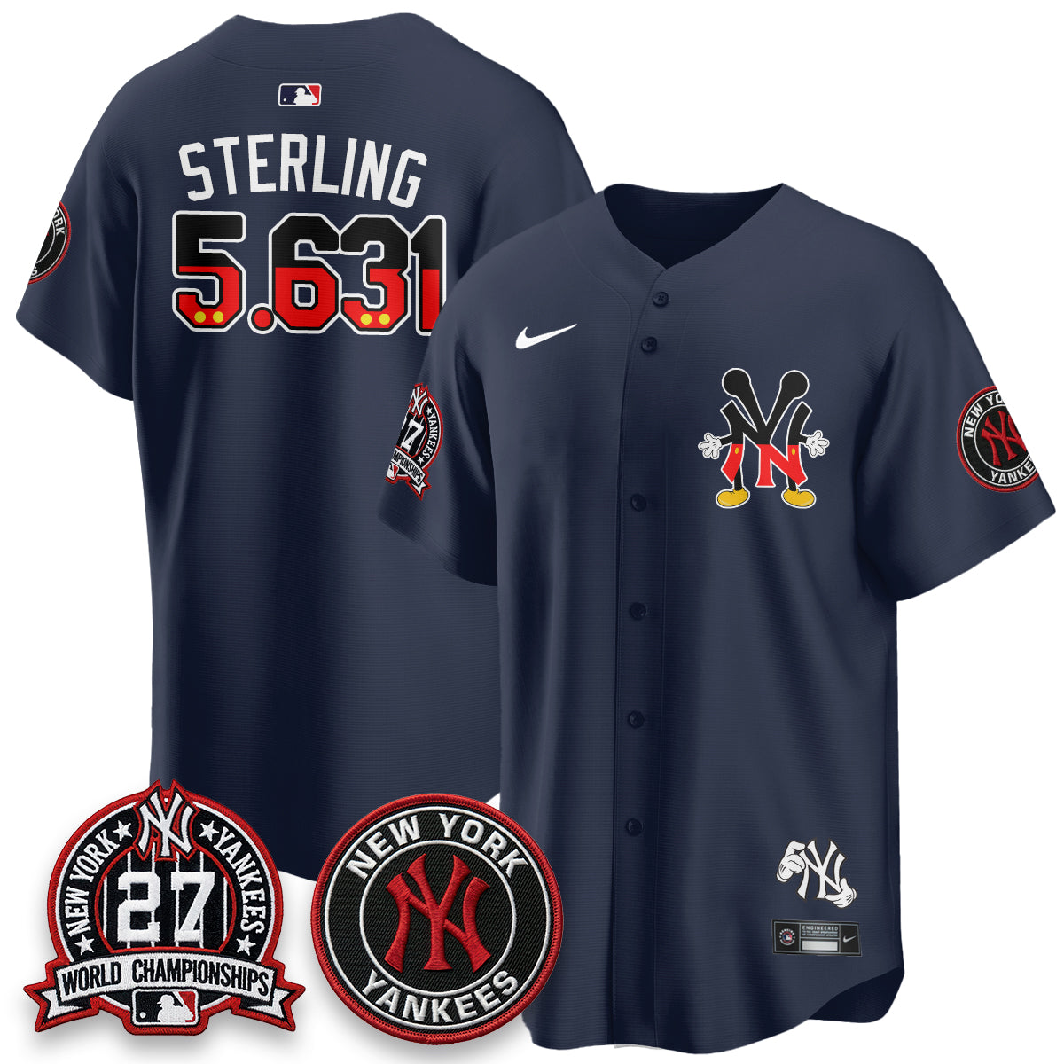 New York Yankees x Mouse Vapor Limited Jersey - Stitched