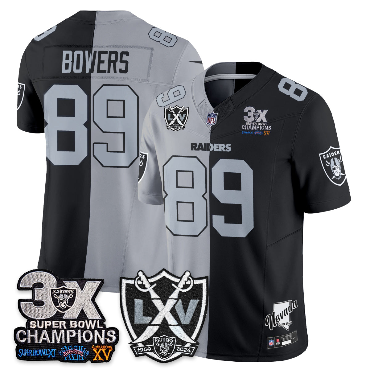 Las Vegas Raiders Split Edition Vapor Jersey V2- Stitched