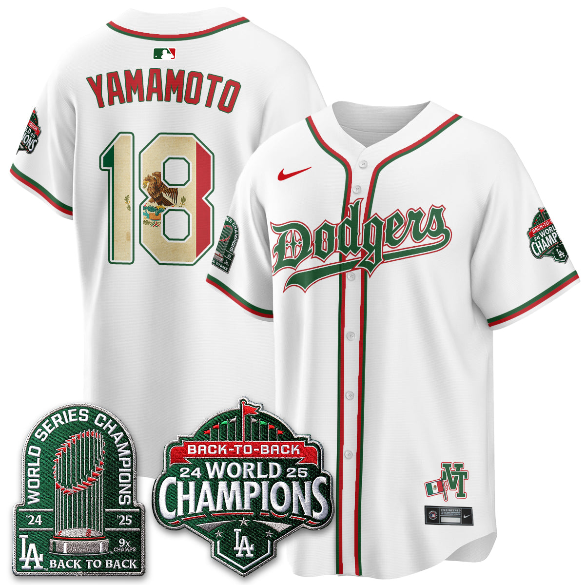 Los Angeles Dodgers x Mexico Style Vapor Jersey - Stitched