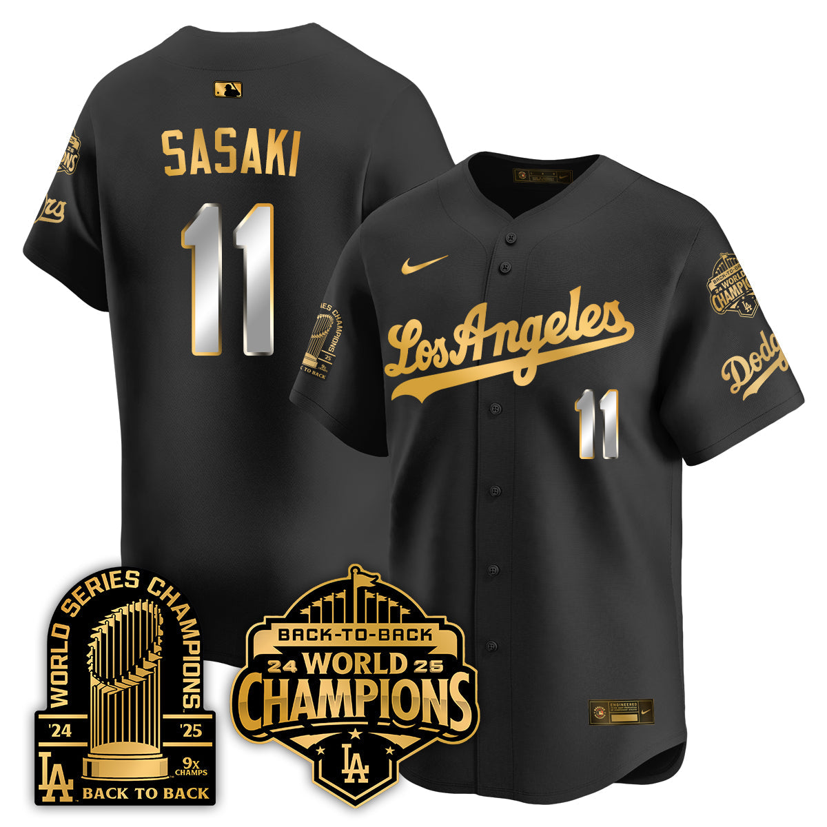 LAD Gold Collection Limited Gold Jersey - 9x & B2B Champs - All Stitched