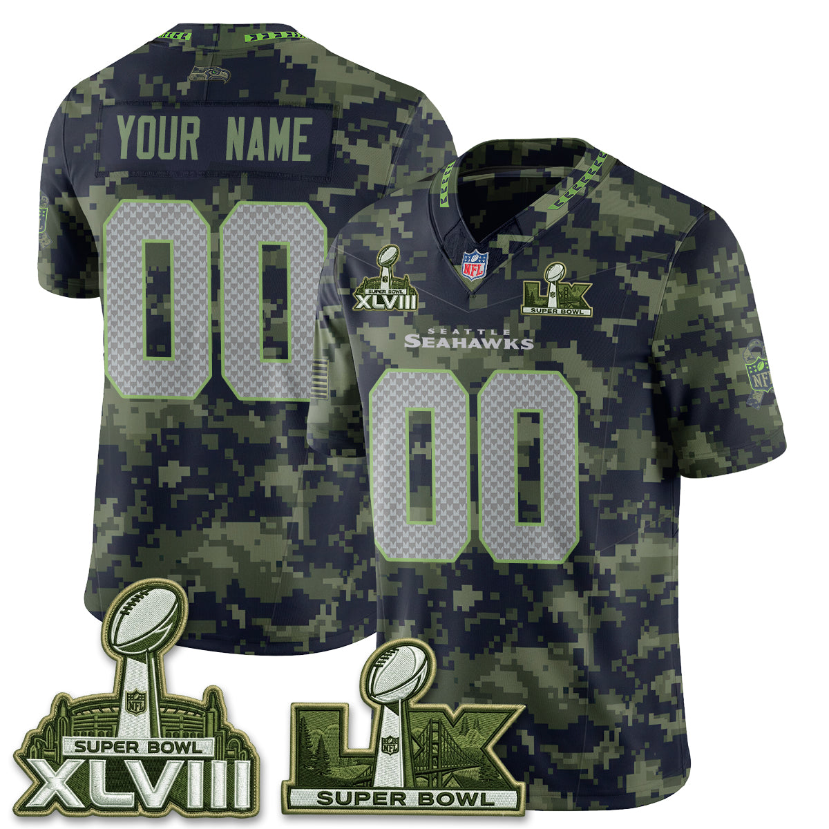 Seattle Seahawks 2026 Salute to Service Edition Custom Vapor Jersey V2- Stitched