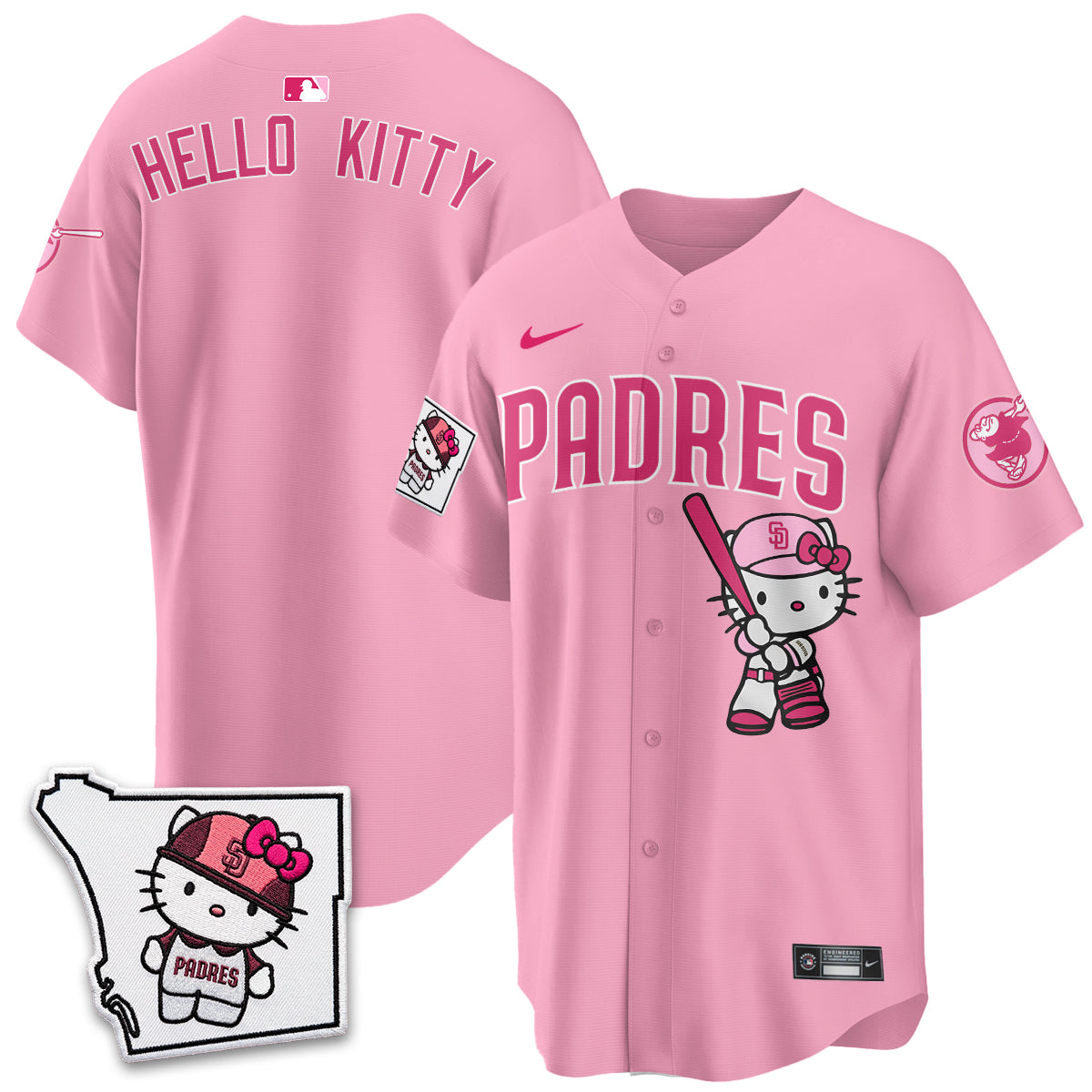 San Diego Padres x Meow KT Pink Edition Vapor Jersey - Stitched