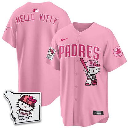 San Diego Padres x Meow KT Pink Edition Vapor Jersey - Stitched