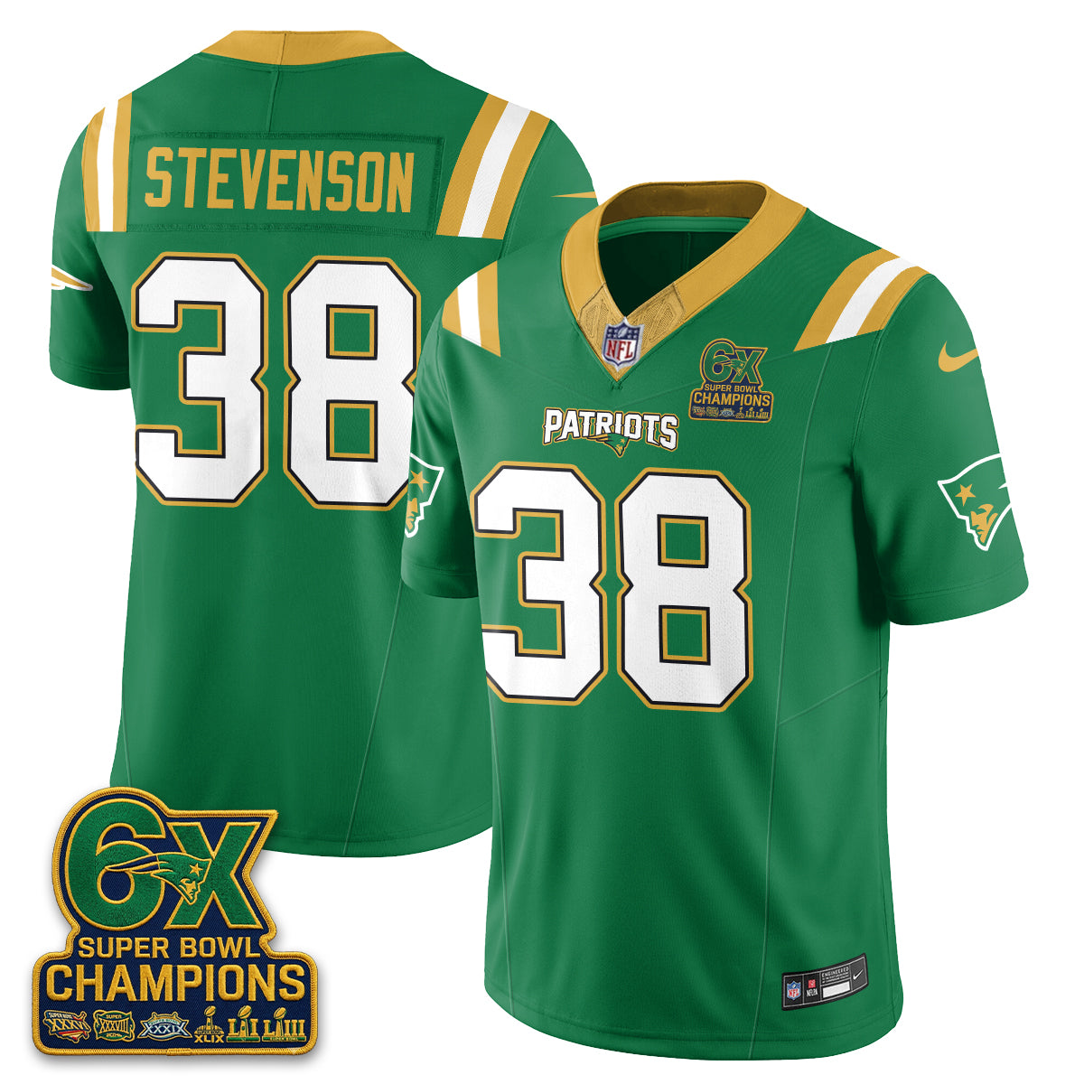 New England Patriots Irish Edition Vapor Jersey - Stitched