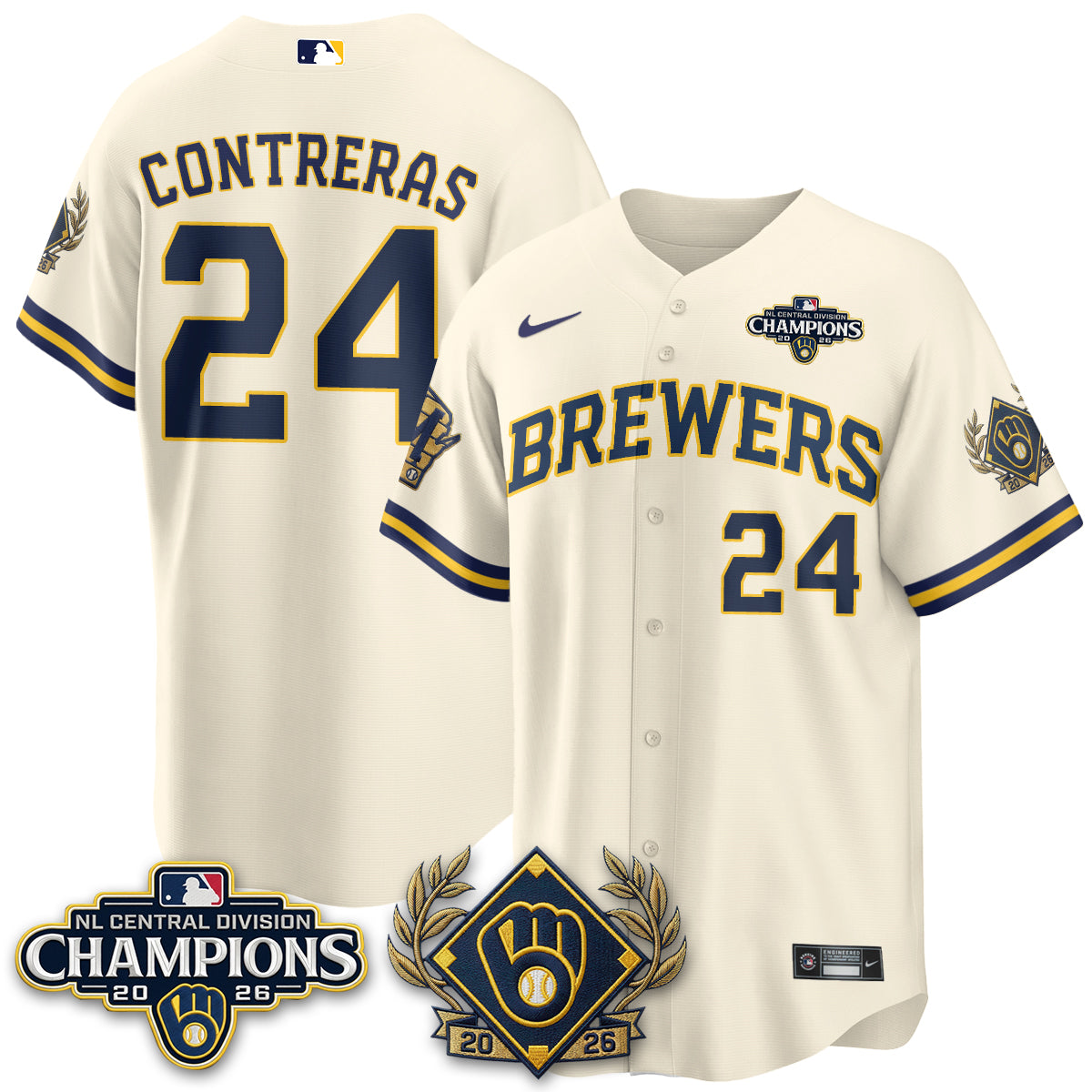 MIL 2026 NL Division Champs Vapor Blue Jersey - Stitched