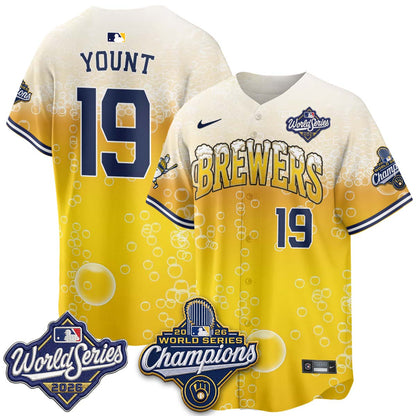 Milwaukee Brewers "Pitcher & Pint" 2026 WS Champions Vapor Jersey - Stitched