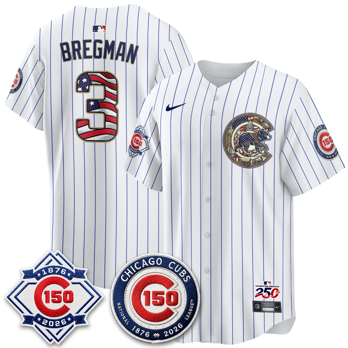 Chicago Cubs 2026 Independence Day USA Vapor Limited Jersey - Stitched