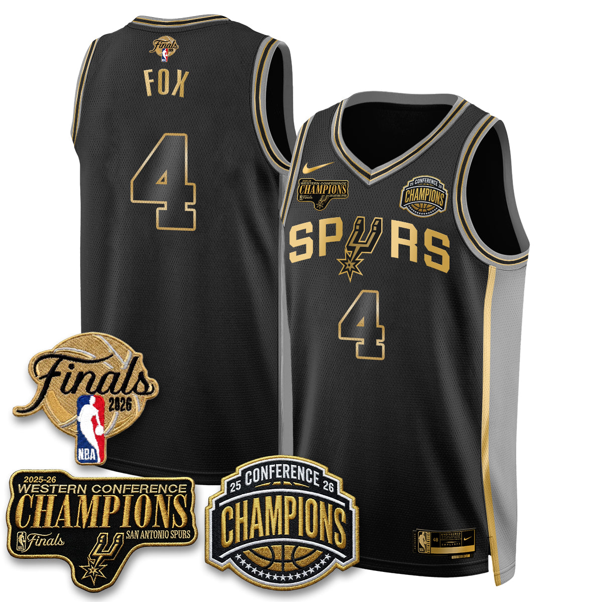 San Antonio Spurs 2026 NBA Western Conference Champions Vapor Special Edition Jersey - Stitched