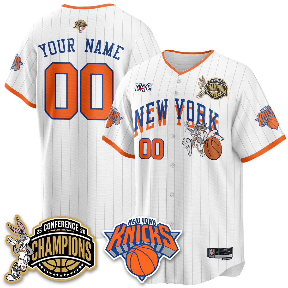 New York Knicks 2026 NBA Finals x Bunny Vapor Custom Jersey V2- Stitched