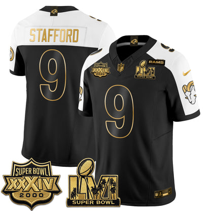 Los Angeles Rams SBowl Champs Gold Vapor Jersey - Stitched