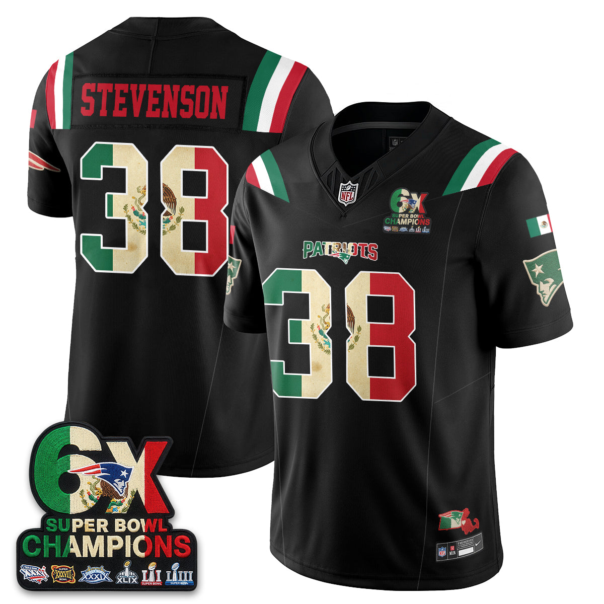 New England Patriots Mexico Edition Vapor Jersey - Stitched