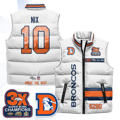 Denver Broncos "Mile High" Puffer Vest - Printed