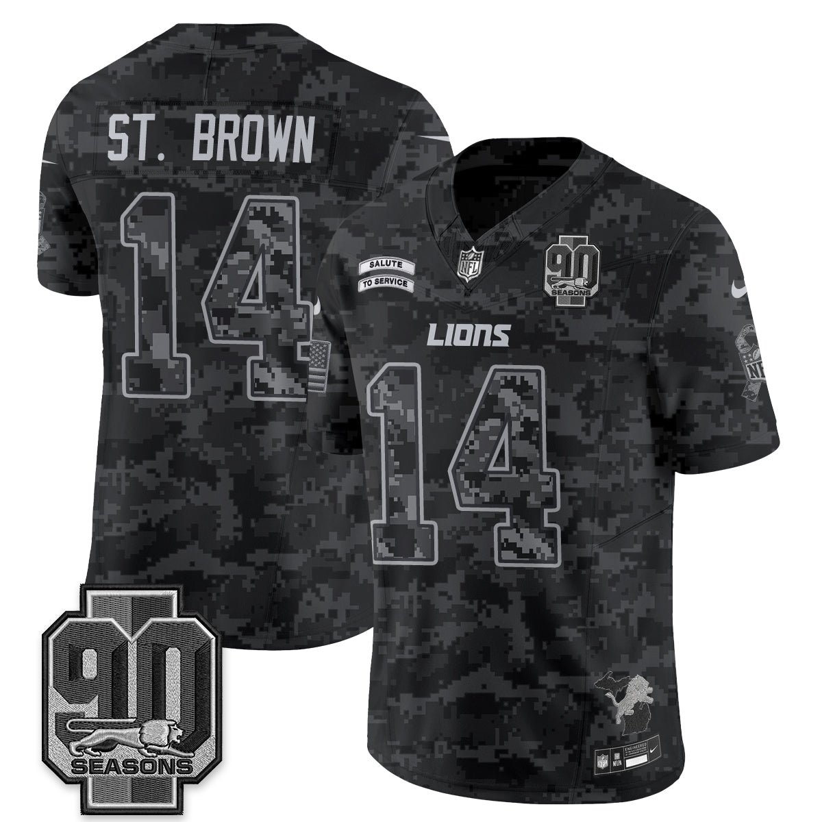 Detroit Lions 2026 Salute to Service Vapor Jersey V2- Stitched