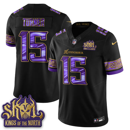 Minnesota Vikings Fangear Edition Warrior Skol Patch Vapor Jersey - Stitched