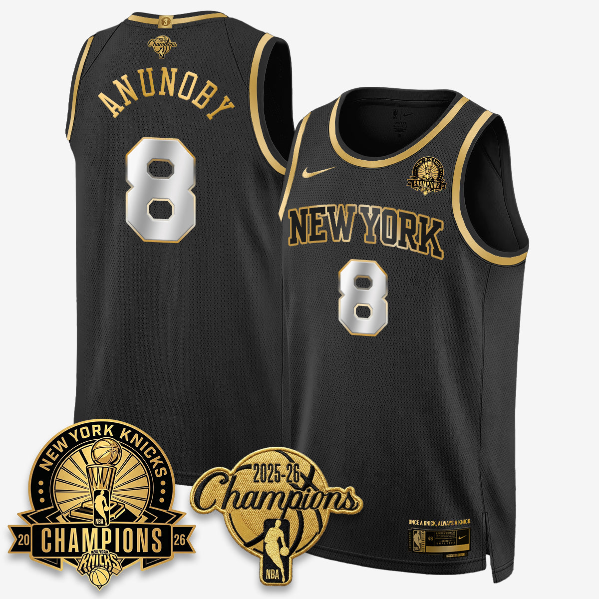 New York Knicks 2026 Basketball Champions Gold Edition Vapor Jersey- Stitched