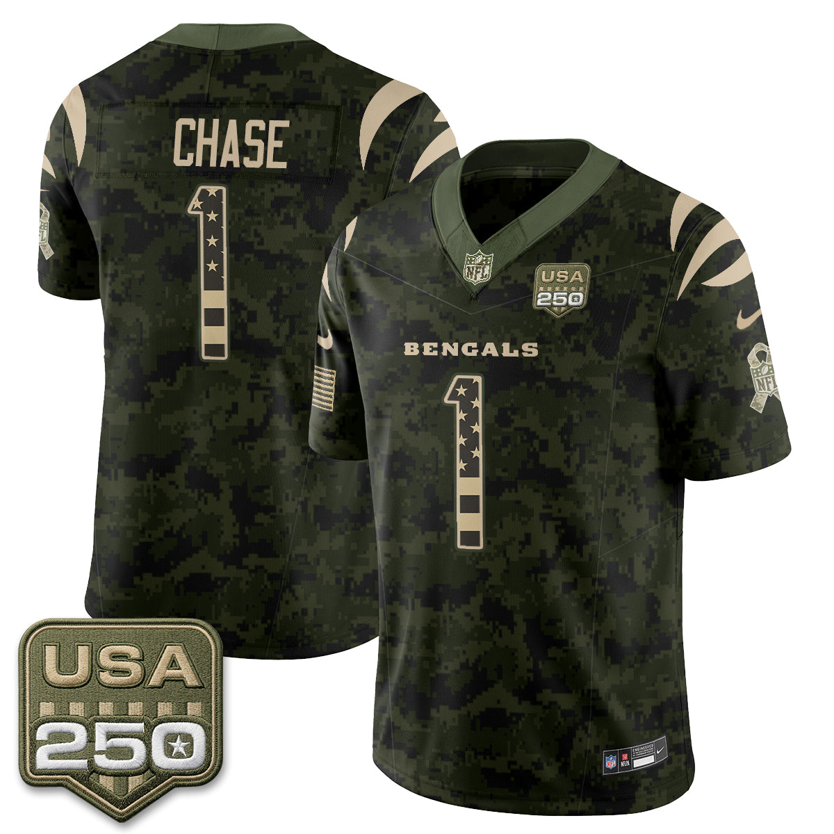 Cincinnati Bengals 2026 Salute to Service Vapor Jersey - Stitched