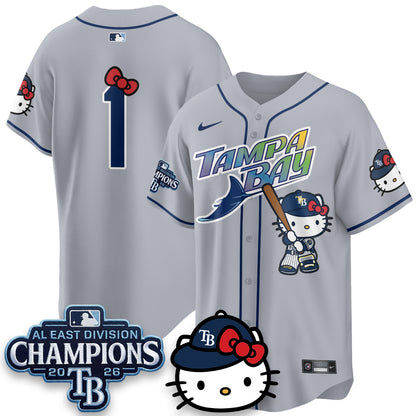Tampa Bay Rays x Meow KT 2026 AL East Champs Vapor Jersey - Stitched-NQD