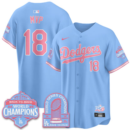Los Angeles Dodgers x Bubblegum Vapor Jersey - Stitched