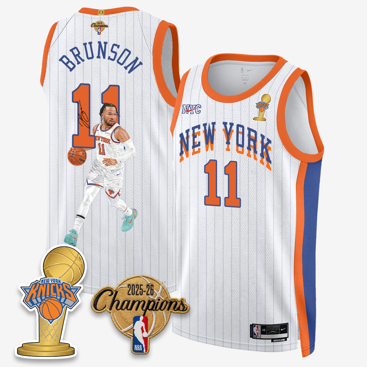 New York Knicks 2026 Basketball Jalen Brunson Champions Vapor Jersey - Stitched