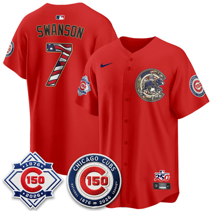 Chicago Cubs 2026 Independence Day USA Vapor Limited Jersey - Stitched