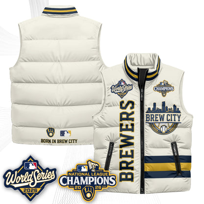Milwaukee Brewers 2026 NL Champions Puffer Vest - Printed