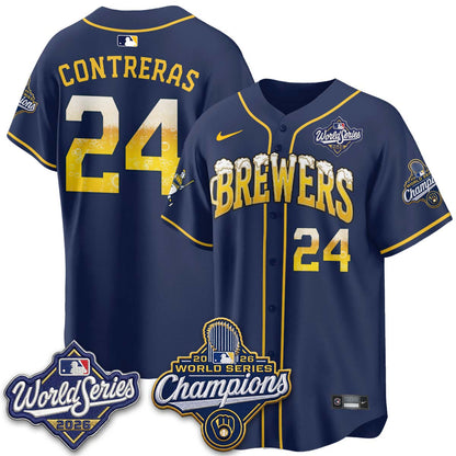 Milwaukee Brewers "Pitcher & Pint" 2026 WS Champions Vapor Jersey - Stitched