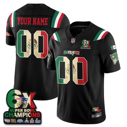 New England Patriots Mexico Edition Vapor Custom Jersey - Stitched