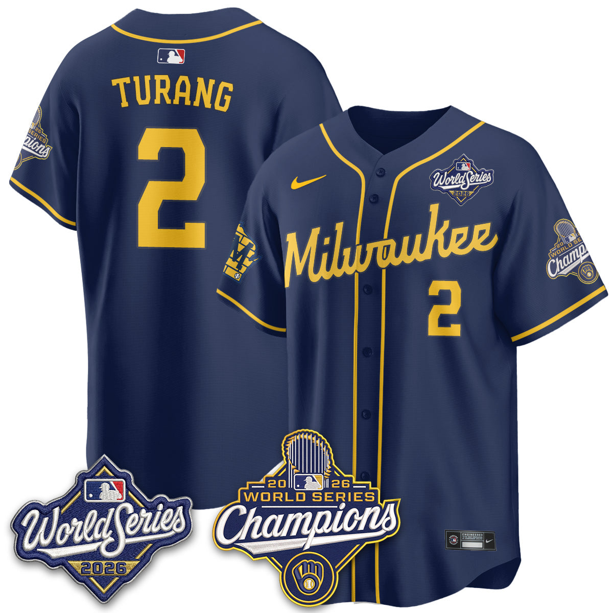 Milwaukee Brewers 2026 WS Champions Vapor Jersey - Stitched